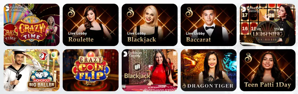 Jeux de casino en direct ALLSTARZ CASINO